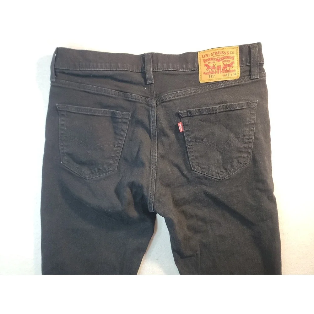 Levi's 511 stretch  jeans - Slim Fit -  Men's 34x34 Black Wash, Stretch 5 Pocket